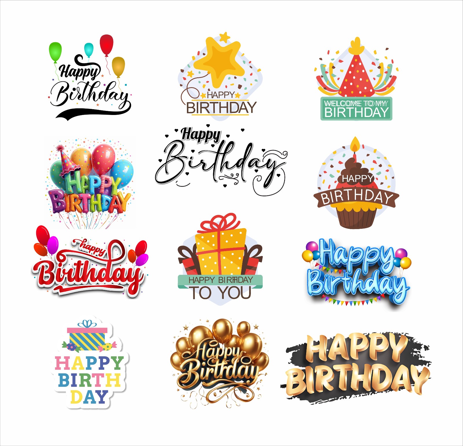 11 - UV DTF Happy Birthday Sticker